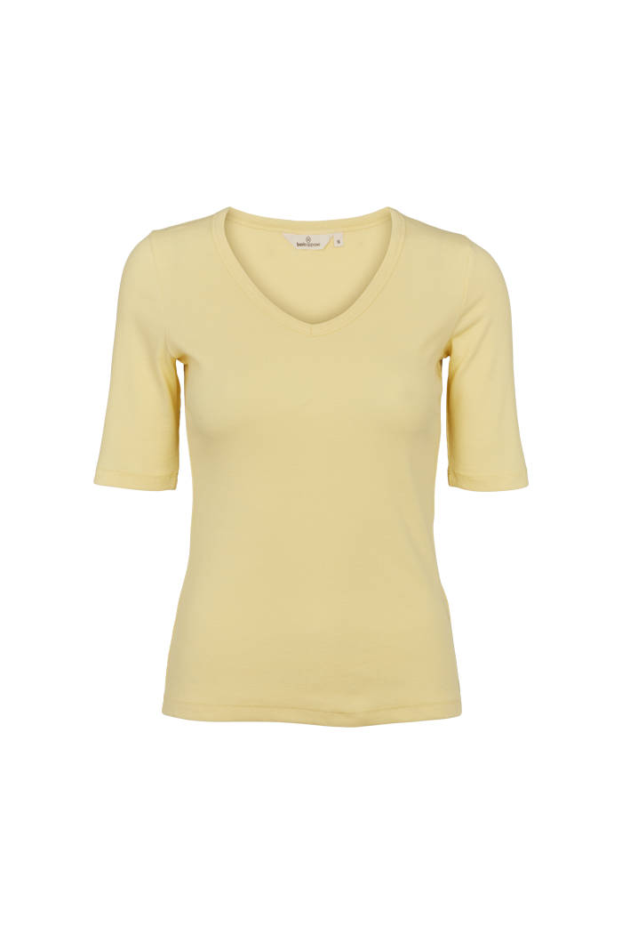 Basic Apparel Ludmilla V-Neck T-shirts 177 Custard